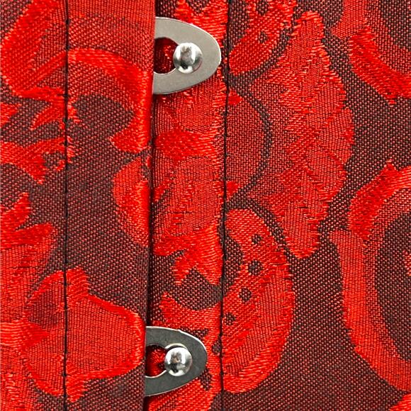 Whimsigoth Corset Women's 3XL Red Black Goth Bow-Front Dark Fairy Vamp Y2K Glam - Picture 5 of 8